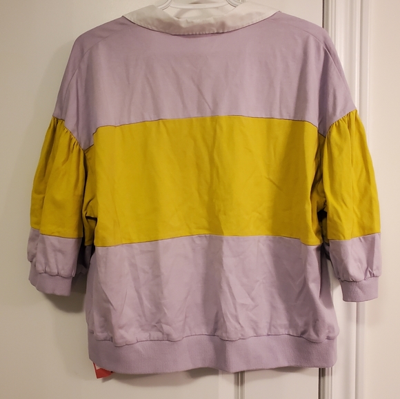 NWT Kate Spade CroppedSweater with Pleater Sleeves and Collar - Picture 2 of 5